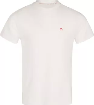 Off White & Red Moon Logo T Shirt