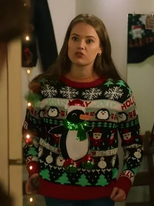A Royal Icing Christmas 2025 Ellise Roth Penguins Graphic Sweater