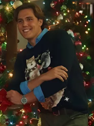 A Royal Icing Christmas 2025 Callum Buckley Cat Graphic Sweater