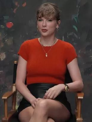 Taylor Swift Short Sleeve Orange Crew