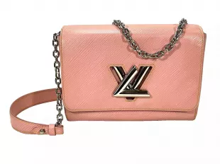 Twist MM Epi Rose Ballerine Leather Crossbody Shoulder Bag