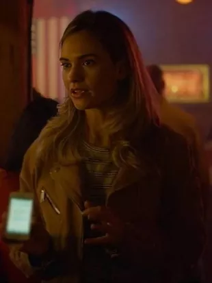 Swiped 2025 Lily James Brown Jacket
