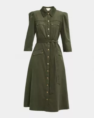Amanda Cotton Corduroy Midi Shirtdress