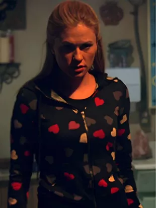 True Blood S4 Anna Paquin Hearts Printed Hoodie