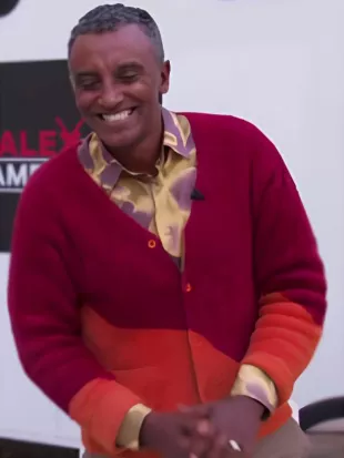 Alex Vs America S05 Orange & Red Colorblock Cardigan