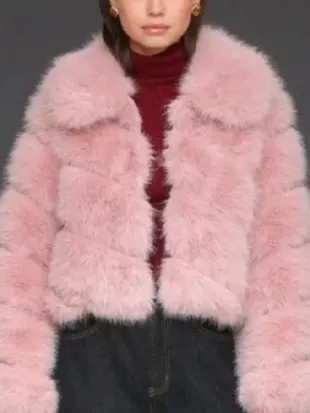 High Potential Kaitlin Olson Pink Fur Jacket