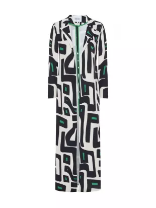 Bake Off S16 Prue Leith Geo Print Kaftan