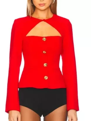 Kat Richardson Red Cutout Jacket