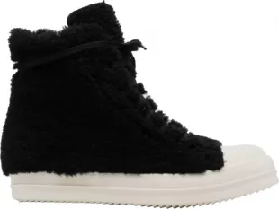 Black Shearling High Top Sneakers
