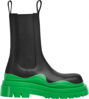 Black & Green Sole Tall Tire Boots