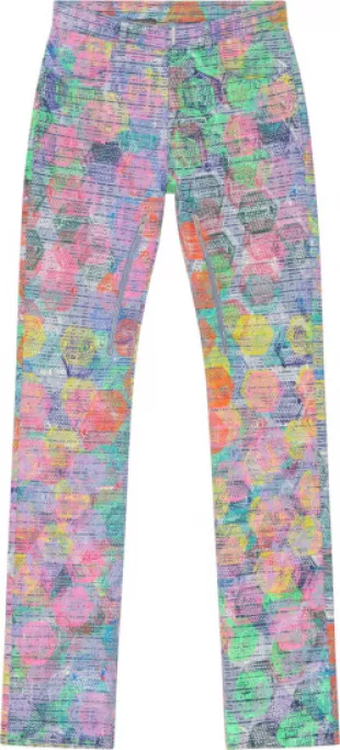 Multicolor Stamp Print Jeans