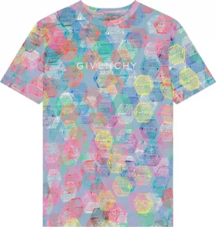 Multicolor Stamp Print T Shirt