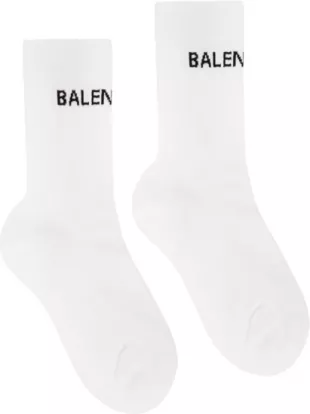 White Logo Tennis Socks