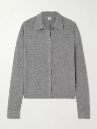 Cashmere Cardigan in Grey Melange
