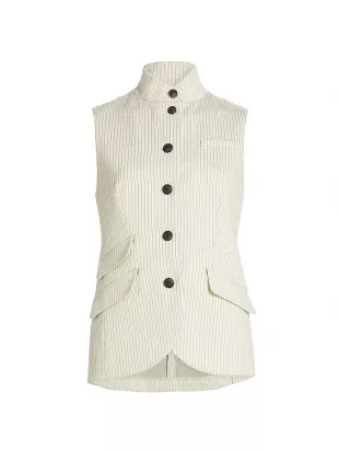 Slade Ponte Vest in Ivory Stripe