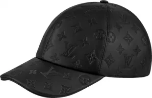 Black Leather Shadow Monogram Hat