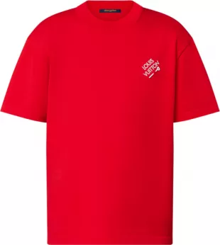 Red Staple Pin Logo T Shirt