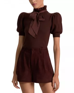 Chase Puff Sleeve Sweater in Dark Chocolate