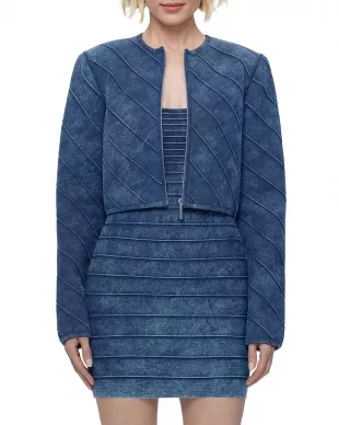 The Riley Denim Bandage Jacket