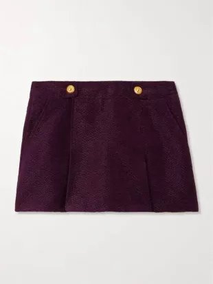 Metallic Tweed Mini Skirt in Purple by Tom Fordin Purple