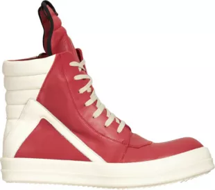 Red & White High Top Geobasket Sneakers