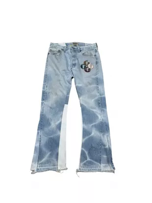 Light Blue & Multicolor G Patch Flared Jeans