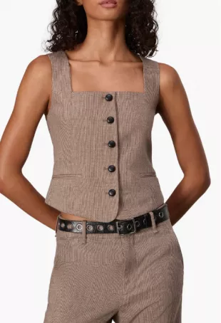 Mariana Glen Plaid Stretch Wool Vest