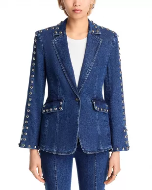 Studded Denim Milly Blazer