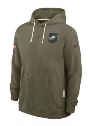 Philadelphia Eagles Olive 2025 Salute To Service Hoodie