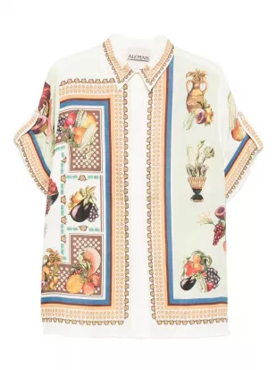 Mercado fruit-print short-sleeve shirt