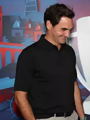 Roger Federer Laver Cup 2025 Black Polo Shirt