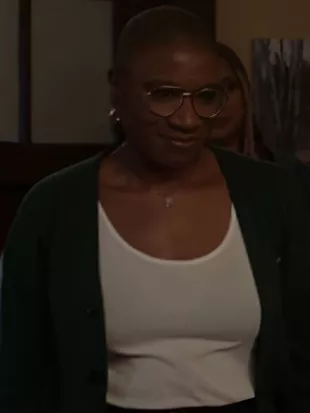 9-1-1 Season 9 Aisha Hinds Green Bone Print Cardigan