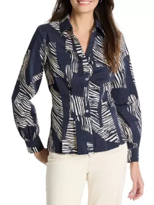 Only Murders In The Building S05 Jackie Hoffman Striped Blouse