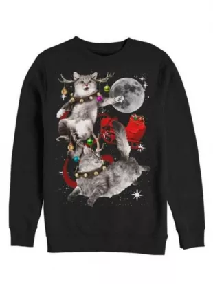 A Royal Icing Christmas Callum Buckley Cat Graphic Sweater