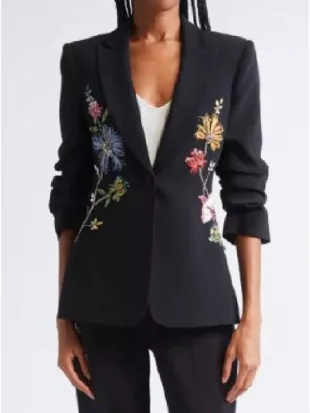 Today Show Ree Drummond Black Floral Embellished Blazer