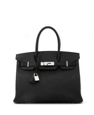 Birkin 30 Handbag Black Epsom with Palladium Hardware
