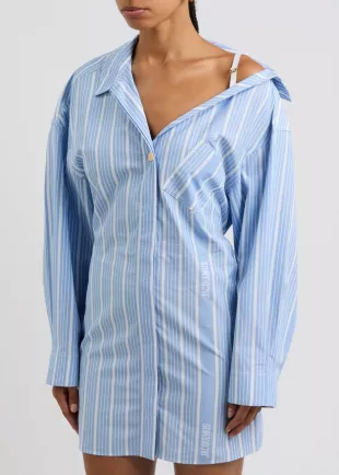 La Mini Robe Chemise Striped Cotton Shirt Dress Stripe
