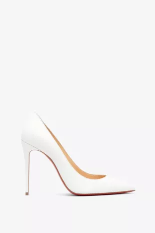 So Kate 100 White Leather Pumps