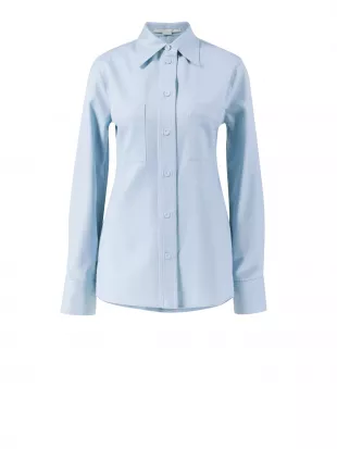 Wool Blouse Light Blue