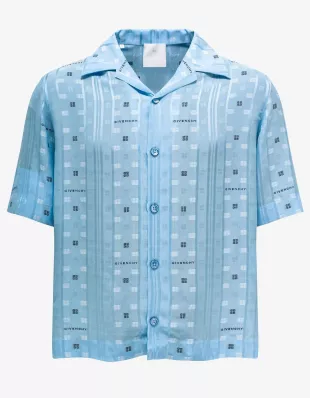Blue 4G Jacquard Hawaiian Shirt