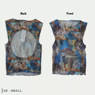 Blue Print Backless Top