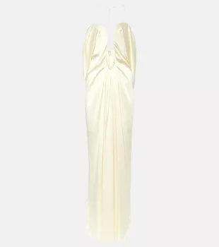 Cutout Crêpe Satin Gown