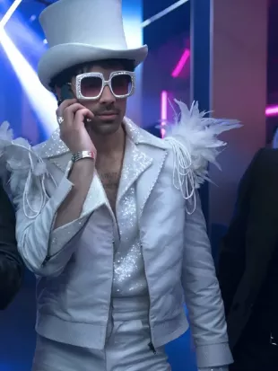 A Very Jonas Christmas Joe Jonas White Feather Jacket