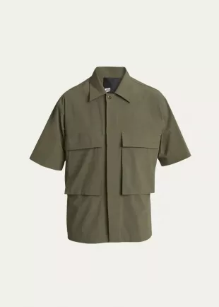 Nylon Short-Sleeve Shirt Pocket Shirt