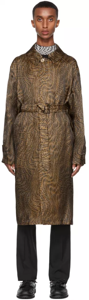 Brown Organza FF Vertigo Trench Coat