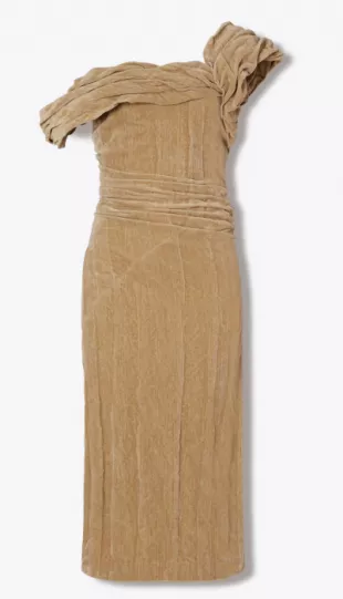 Twisted Cotton Velvet Dress