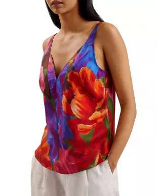 Atheri Printed V Neck Cami Top