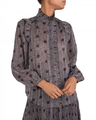 Precious Printed Ruffle Blouse