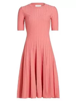 The Wanda Pleated Knit Fit & Flare Midi Sweaterdress