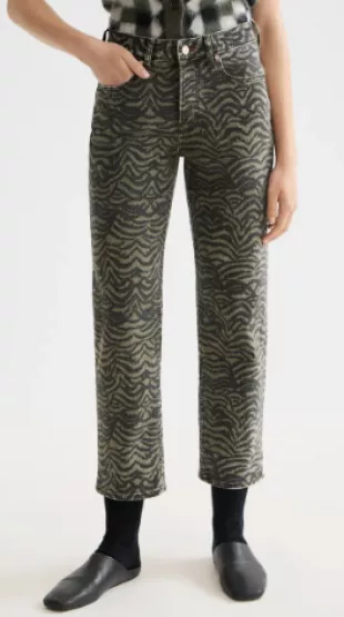 The Sky Print Ankle Straight Leg Jeans